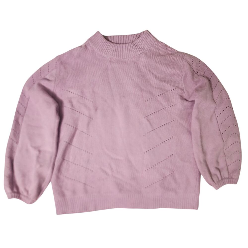 Lilac Purple Oversize Women's Knit Sweater Size Large Cotton Blend